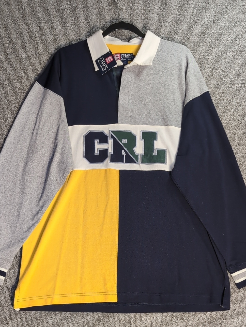 Vintage 90s Deadstock Chaps Ralph Lauren Colorbok Rugby Polo Long Sleeve Size L